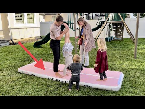 Review and Demo of Inflatable Gymnastics Mat Air Training Track, Air Track Tumbling Mat