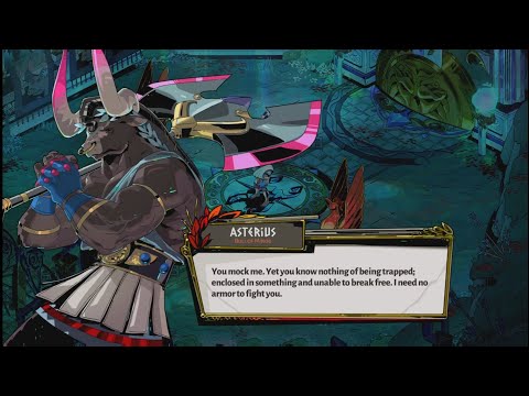 Asterius needs no armor to fight Zagreus - Hades