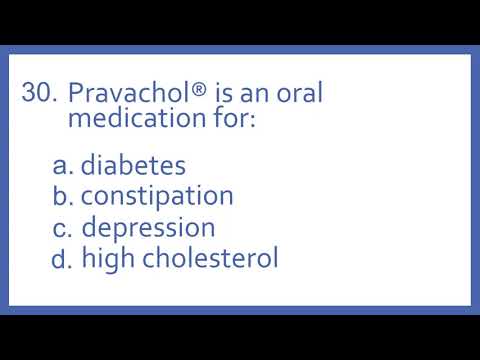 Top 200 Drugs Practice Test Question - Pravachol is an oral medication for (PTCB PTCE NAPLEX NCLEX)
