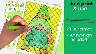 St. Patrick's Day One Quadrant Coordinate Plane Graphing Mystery Pictures Worksheets for Math