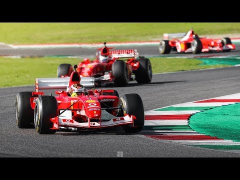 [3D Binaural Audio] Ferrari F1 Clienti at Mugello Circuit: 412 T2, F2003-GA, F2007, 333 SP