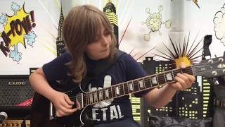 AC/DC&#39;s &quot;Rock and Roll Ain&#39;t Noise Pollution&quot;, a lead guitar cover, by 10 year old Geai Thompson
