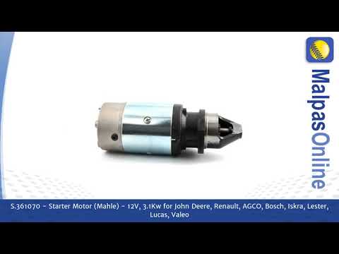 S.361070 - Starter Motor (Mahle) - 12V, 3.1Kw  for John Deere, Renault, AGCO, Bosch, Is...and more.