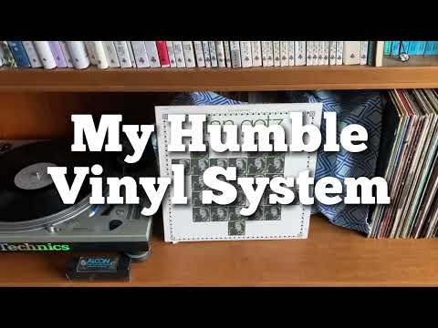 My humble vinyl record playing system: Technics SL1200, Yamaha HA-5 phono preamp, Adam A7X speakers