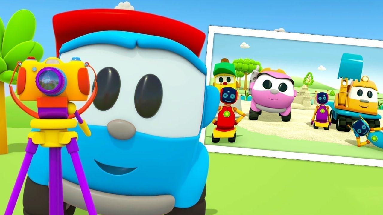 Грузовичок Лёва собирает фотокамеру. Развивающие мультики для детей про машинки