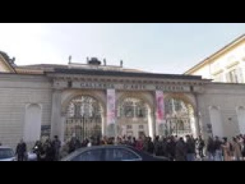 Designer Luisa Beccaria shows floral themed new collection in her family's Milan restaurant