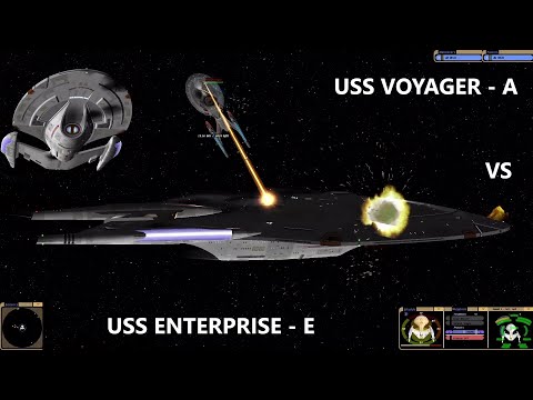 USS Voyager A VS USS Enterprise E | Next Gen Voyager | Star Trek Bridge Commander Battle |