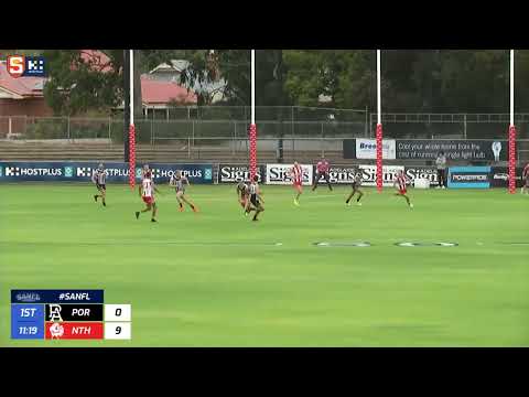 Rd 8 SANFL Snapshot - North's Nigel Lockyer intercepts and kicks checkside goal