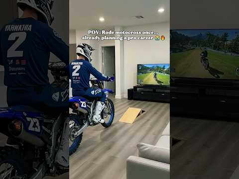 POV first jump on a dirt bike indoors #motocross #crash #neveragain