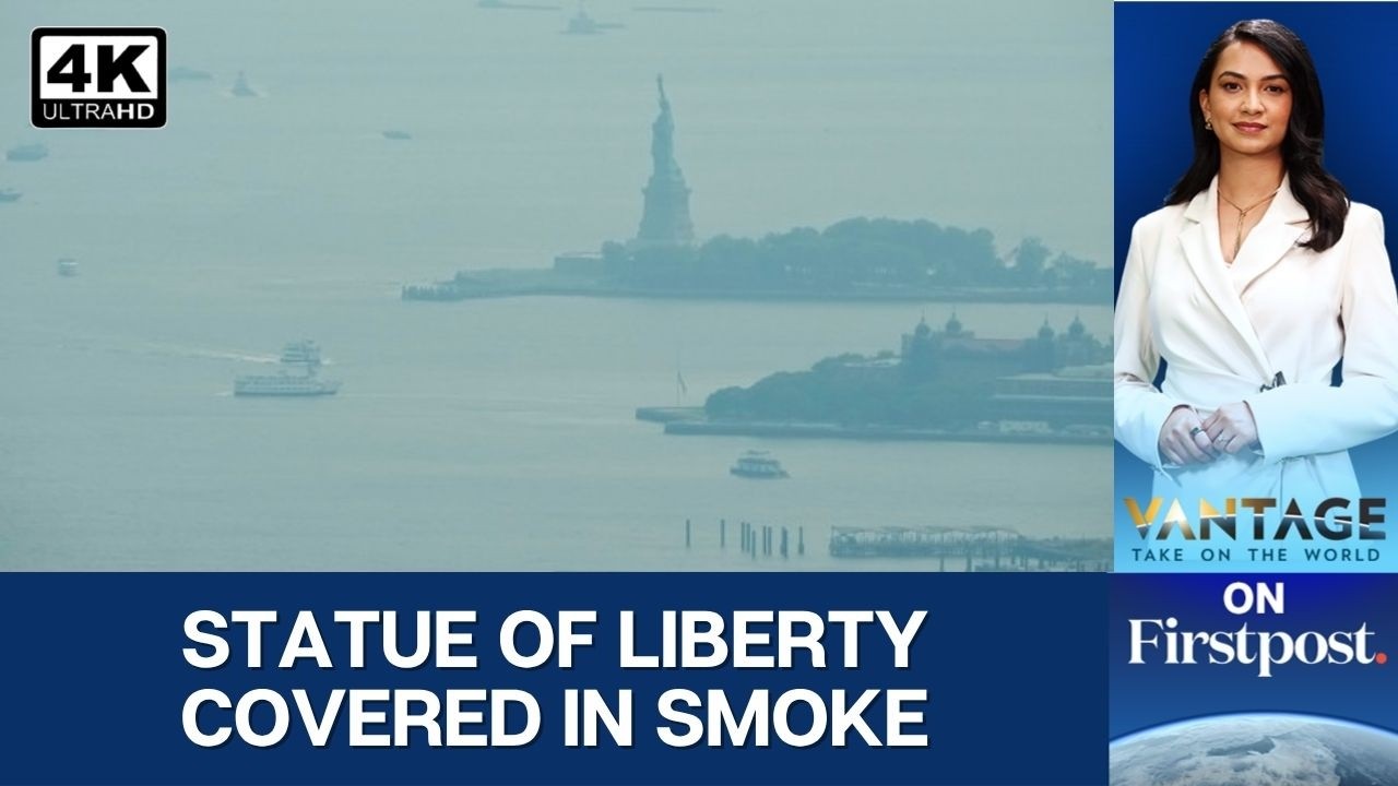 Statue of Liberty Disappears Behind Thick Smoke as Canadian Wildfires Choke New York | Vantage | 4K