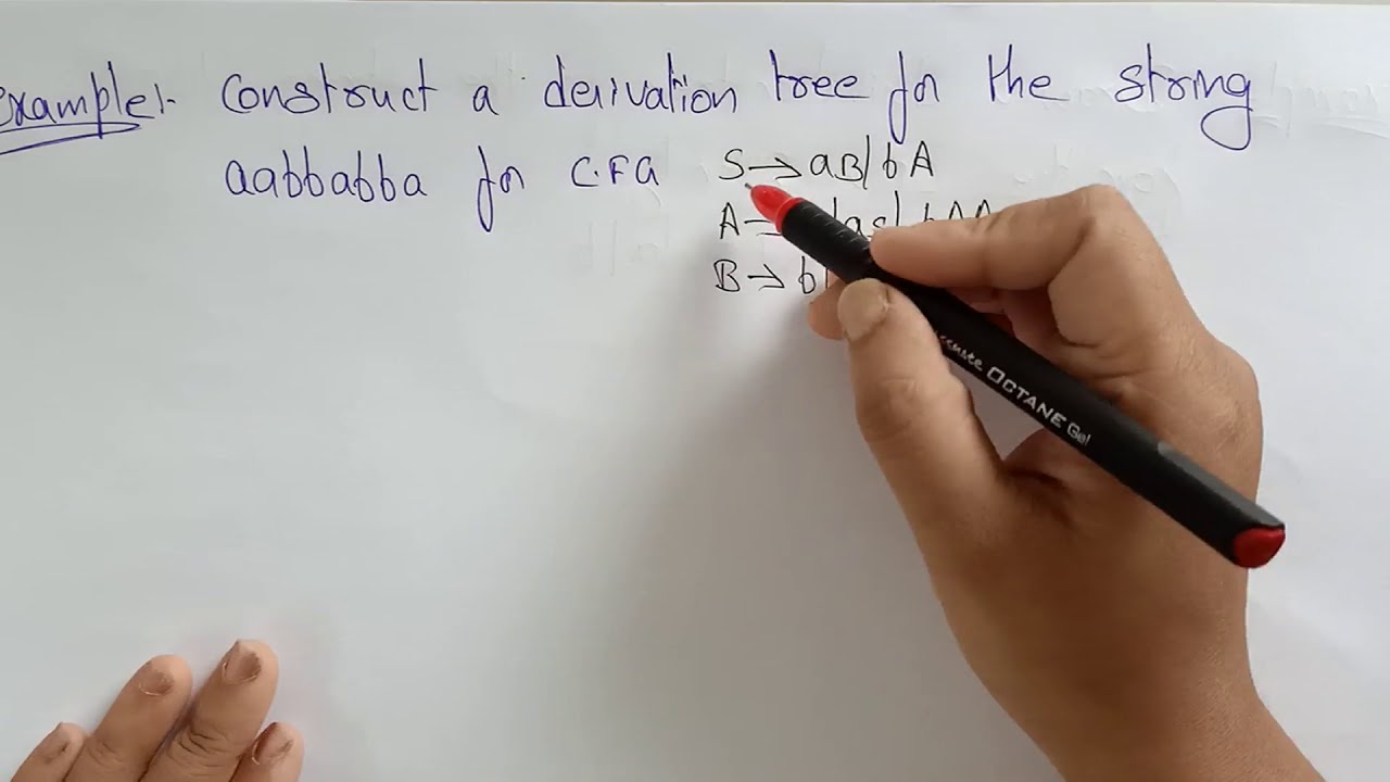 derivation tree example 1 | TOC | Lec-57 | Bhanu Priya