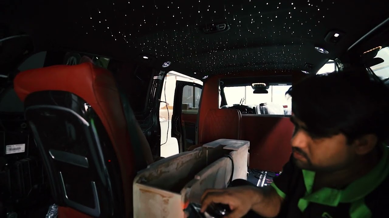 Starlight roof in luxury vans after modification Dubai