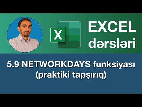 Excel dərsləri - 5.9.Excel NETWORKDAYS funksiyası praktiki tapşırıq | Exceldə Task Manager qurmaq