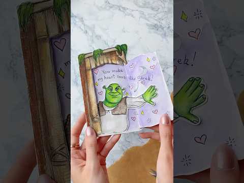 Shrek-inspired card💚✨ #diy #craft #cards #art #handmade #cardcraft #shrek