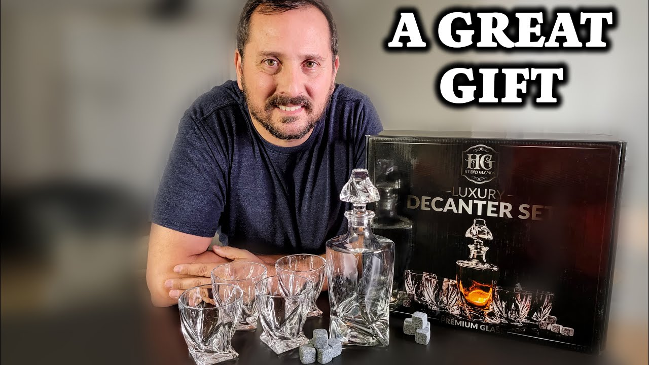Whiskey Decanter Set with 4 Glasses and 9 Cooling Whisky Stones - Review