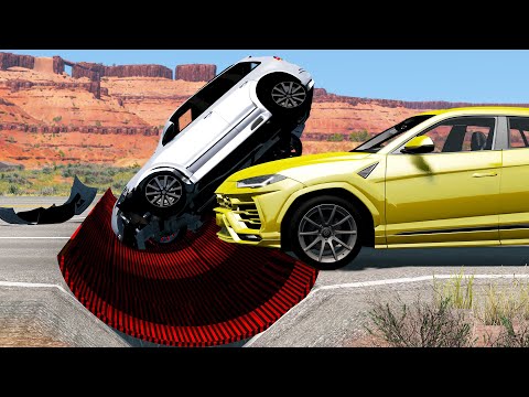 Cars vs Reverse Speed Bump - BeamNG Drive