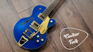 Video thumbnail for Guitar Talk - Gretsch Electromatic G5655TG Centre Block JR Review by Guitar Talk