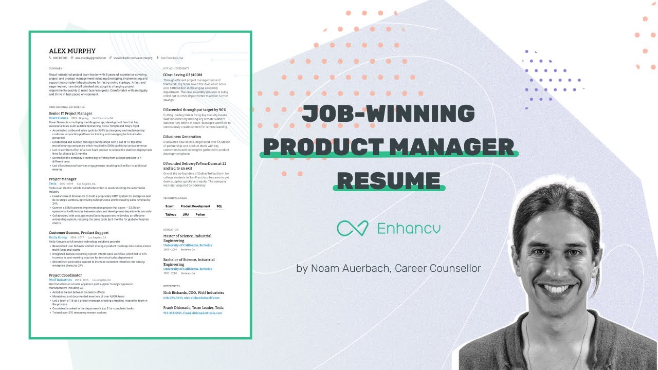 Product Manager Resume - Examples & Guide to Score an Interview at Google, Tesla, Facebook