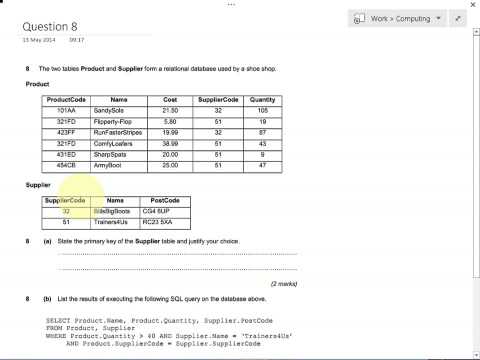 Q 08a Relational Databases
