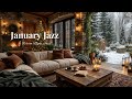 Relaxing Jazz Ambience In January Jazz Café In The Wooden Cabin With Cozy Fireplace For Study