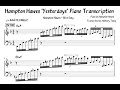 Hampton Hawes "Yesterdays" Piano Transcription(PDF in Description)