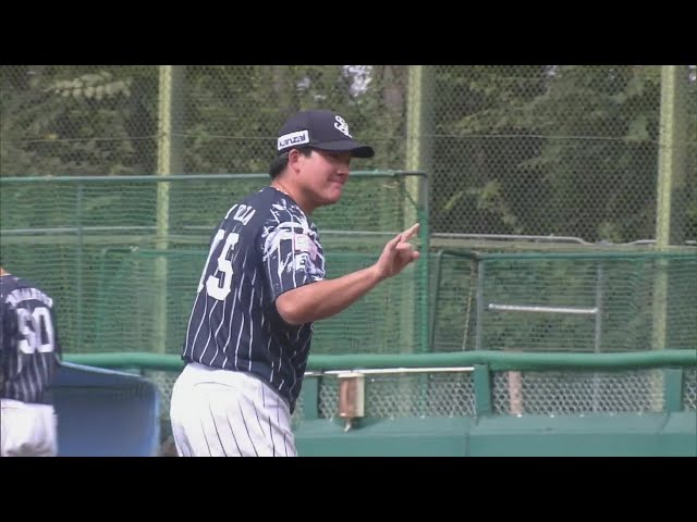 【ファーム】ライオンズ・與座海人 ピッチャー返しを好反応で処理し落ち着いてアウトを奪う!!  2024年9月1日 埼玉西武ライオンズ 対 横浜DeNAベイスターズ
