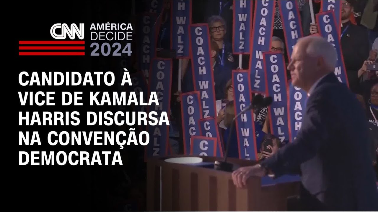 Candidato à vice de Kamala Harris discursa na Convenção Democrata | AMÉRICA DECIDE