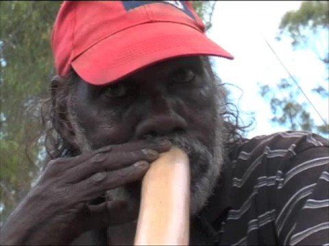 Yirritja Master Bruce Burrngupurrngu on own-made F sharp yirdaki