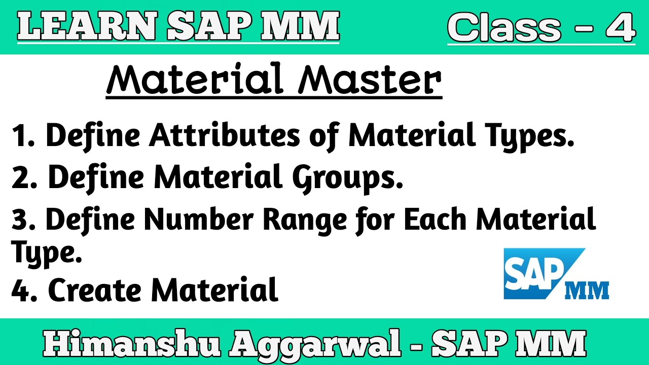SAP MM - Material Master || SAP MM Material Management Training