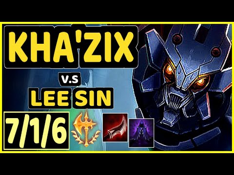 CRASH (KHA'ZIX) vs LEE SIN - 7/1/6 KDA JUNGLE GAMEPLAY - KR Ranked GRANDMASTER