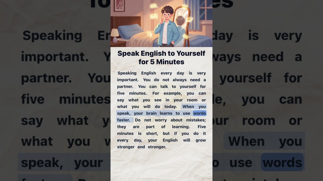 Speak English to Yourself for 5 Minutes 🎤 | Easy English Habit #learnenglish  #easyenglish