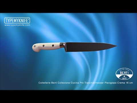 Coltellerie Berti Collezione Cucina Pro Tranchiermesser Plexiglass Crema 16 cm