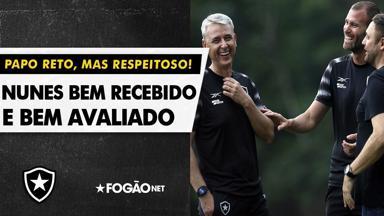VÍDEO: Tiago Nunes é bem recebido no Botafogo; rolou papo reto, mas respeitoso