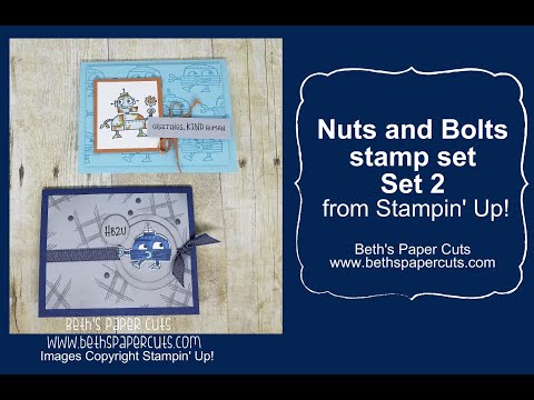 Nuts and Bolts stamp set, how to make a 'Rusty' Robot with Stampin' Blends
