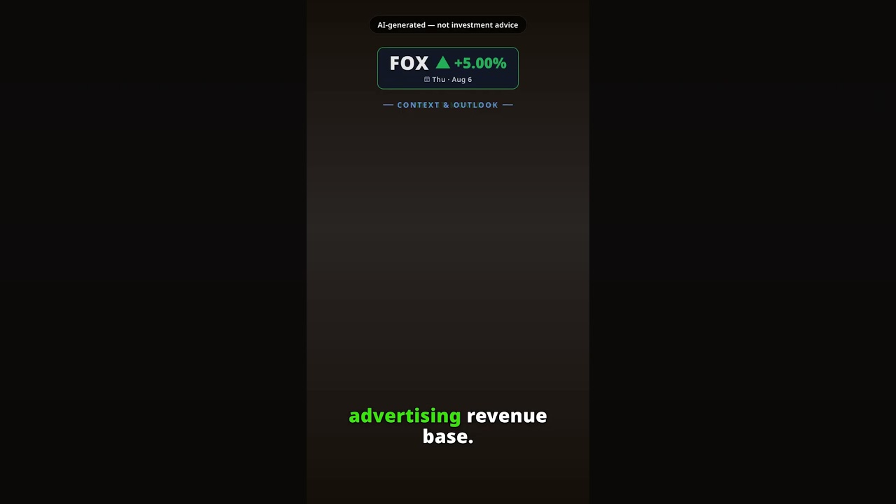 ¿Por qué acelera la acción de Fox hoy? FOX +5.00% (6 ago)