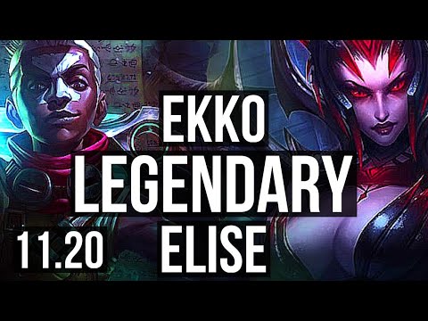 EKKO vs ELISE (JUNGLE) | 900+ games, Legendary, 1.2M mastery, 11/2/3 | BR Master | v11.20