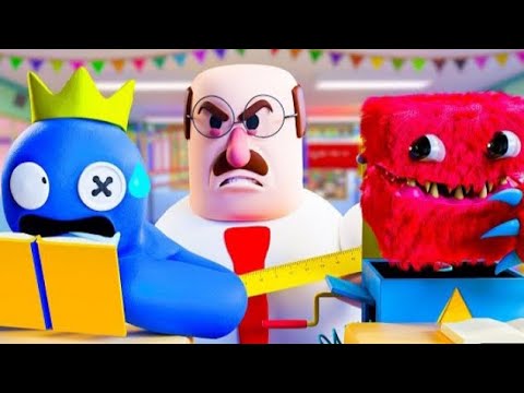 BOXY BOO Vs BLUE at SCHOOL!? - Poppy Playtime & Rainbow Friends Animation