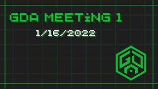 Welcome to GDA! - 16 Jan 2022