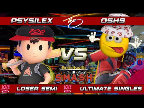 BWS #100 Top 8 - Psysilex (Ness) Vs. Osh9 (Mii Brawler) Super Smash Bros Ultimate SSBU Boardwalk