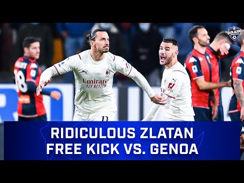 CRAZY Zlatan Free Kick (Every Angle) | AC Milan vs. Genoa