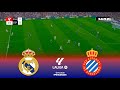 LIVE Real Madrid Vs Espanyol La Liga 25 26 Full Match Pes Video Game Simulation