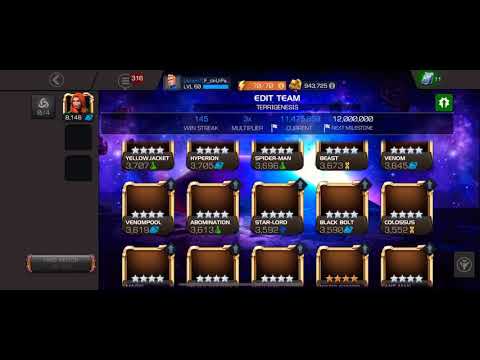 Marvel contest of champions in iPhone XS Max speed run