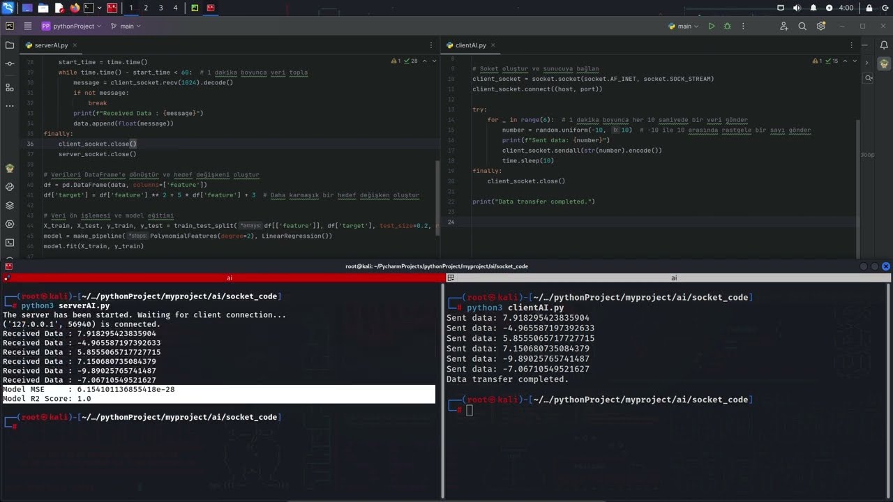 🔍 Real-Time Data Processing with Python: A Client-Server Machine Learning Experiment
