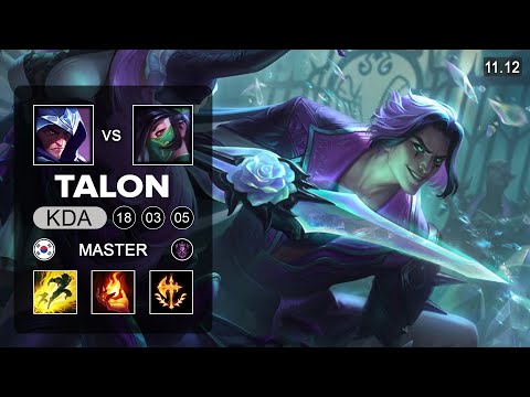 Talon Top vs Akali - KR Grandmaster Patch 11.12