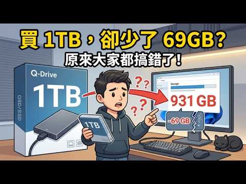 1TB 為什麼只剩 931GB？不是你被騙了！原來這是科技界最荒謬的歷史遺留問題