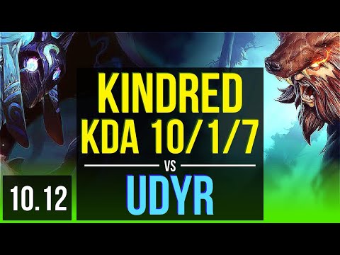 KINDRED vs UDYR (JUNGLE) | KDA 10/1/7, Legendary | EUW Master | v10.12