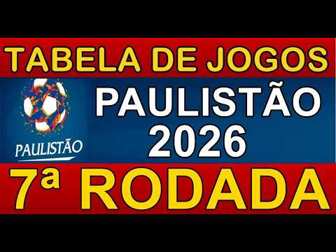 PAULISTA CHAMPIONSHIP 2026 SCHEDULE • 7TH ROUND • NEXT GAMES OF THE PAULISTA CHAMPIONSHIP 2026