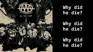 Against All Authority - Toby - lyrics on screen