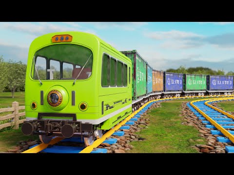 Lego Train Accidently Bogie Split cartoon 🚋 - Lego City Movies - Choo choo train kids videos