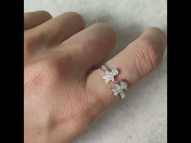 Vídeo relacionado con Anillo de compromiso de dinosaurio para mujer, plata de ley 925, ajustable, joyería para niñas, Plata de ley, No se sabe